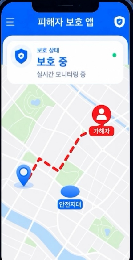 South Korea Ministry of Justice real-time stalking offender location tracking smartphone application screen
