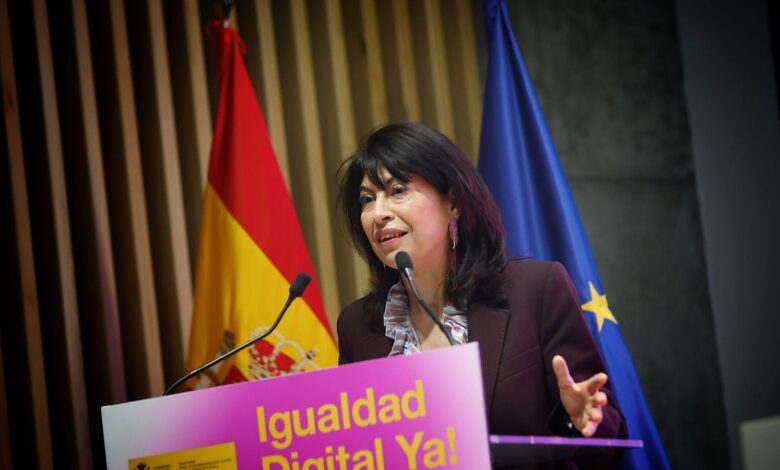 Demonstration against gender-based violence in Spain highlighting failures of electronic monitoring bracelet system