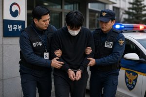 Kim Hun arrested by Ministry of Justice and police officers in the Namyangju stalking murder case - joint interagency response