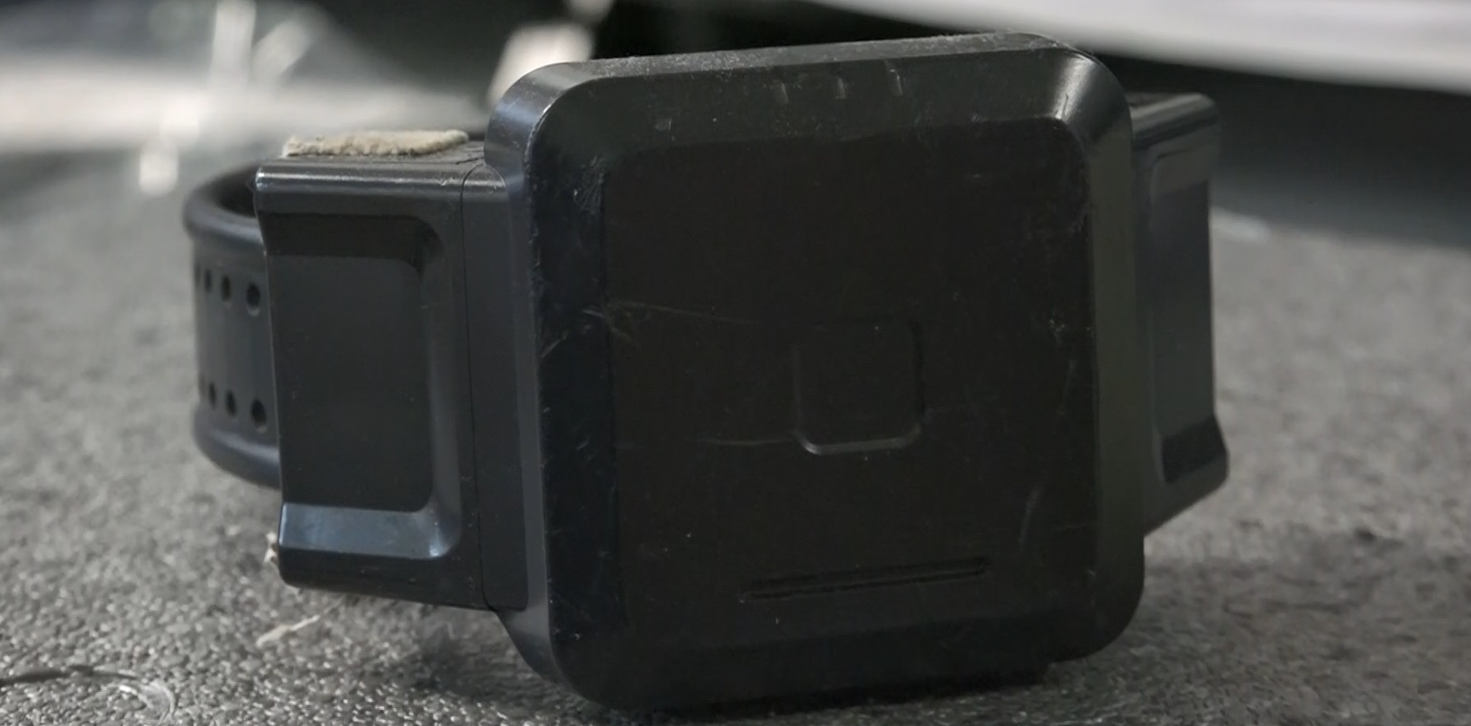GPS ankle monitor electronic monitoring device closeup showing the technology used in Louisiana court-ordered supervision programs