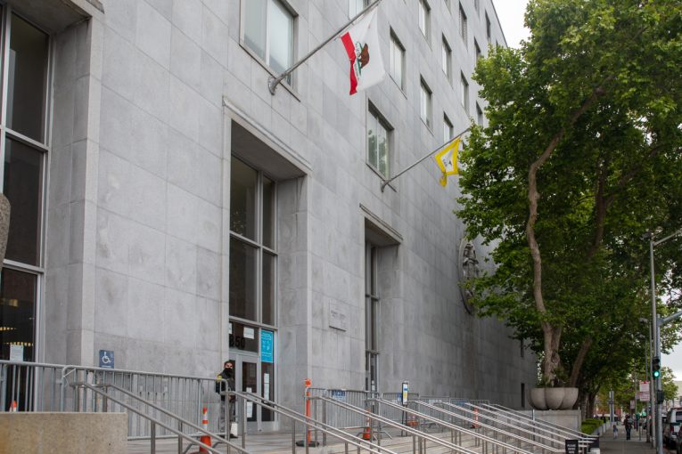 San Francisco Hall of Justice courthouse where a judge declined to detain an accused person over a dead ankle monitor battery
