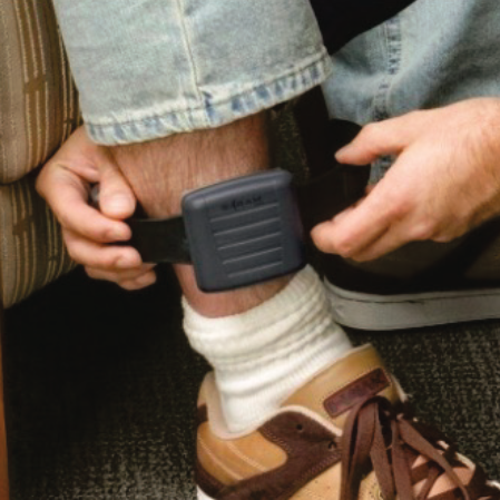 SCRAM CAM ankle bracelet - the dominant transdermal alcohol monitoring device used in U.S. courts